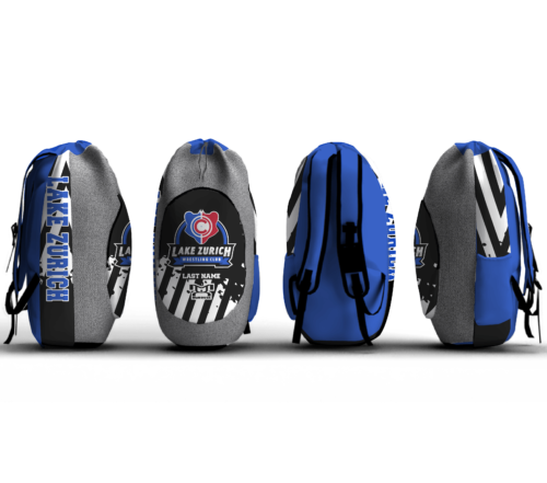 Lake Zurich Wrestling Club Grey Mesh Sublimated Custom Gear Bag