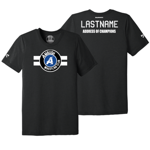 Ambush Wrestling Club Custom BLACK Address Of Champions Heat Press T Shirt