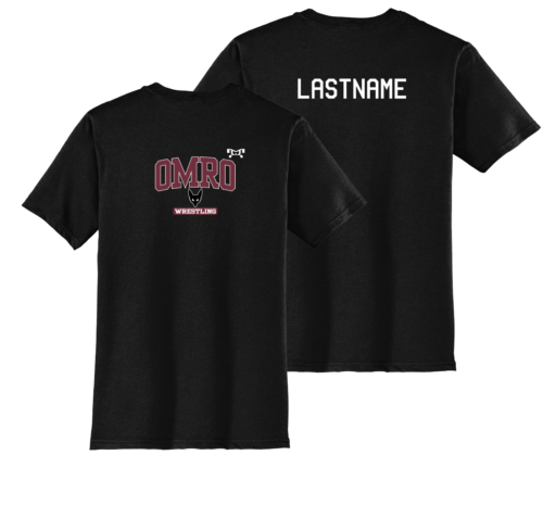 Omro Youth WrestlingBlack Custom Heat Press T Shirt