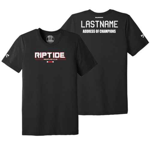 RIPTIDE WRESTLING CLUB Custom Black Address Of Champions Heat Press T Shirt