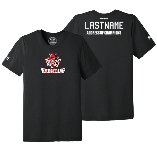 PROJECT WRESTLING Custom Black Address Of Champions Heat Press T Shirt