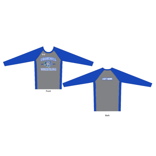 Churchill Wrestling BLUE Long Sleeve COMP SHIRT 2024