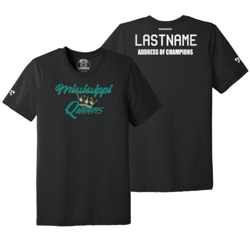Mississippi Queens Wrestling Club Custom BLACK Address Of Champions Heat Press T Shirt