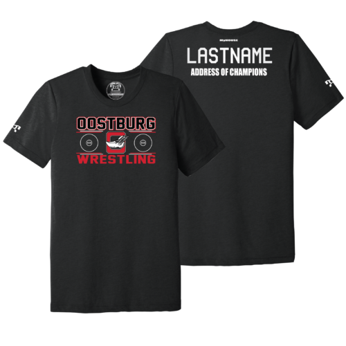 Oostburg Wrestling Custom Black Address Of Champions Heat Press T Shirt
