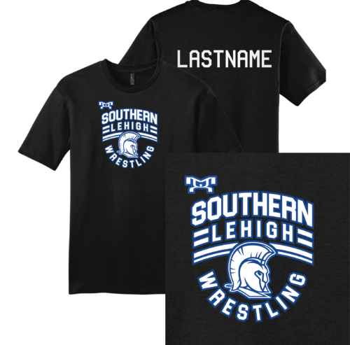 Southern Lehigh Youth Wrestling BLACK Custom Heat Press T Shirt