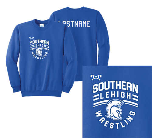 Southern Lehigh Youth Wrestling Heatpress Blue Crewneck