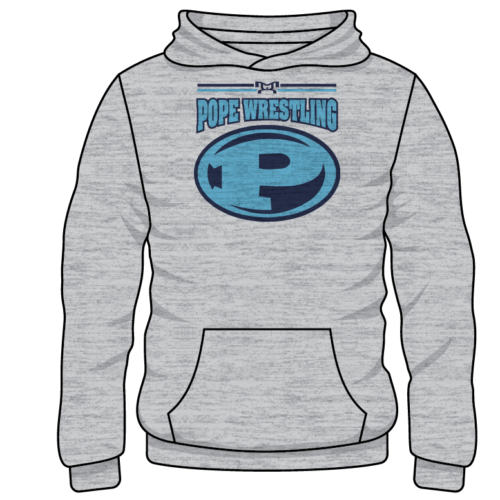 Pope Jr Wrestling Club Custom Sublimated Decal Grey Hoodie