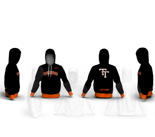 Tahlequah Wrestling Club Black & Orange Sublimated  Hoodie