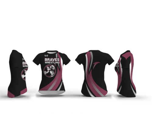 Newton Braves Youth Wrestling Custom Womens Compression Shirt