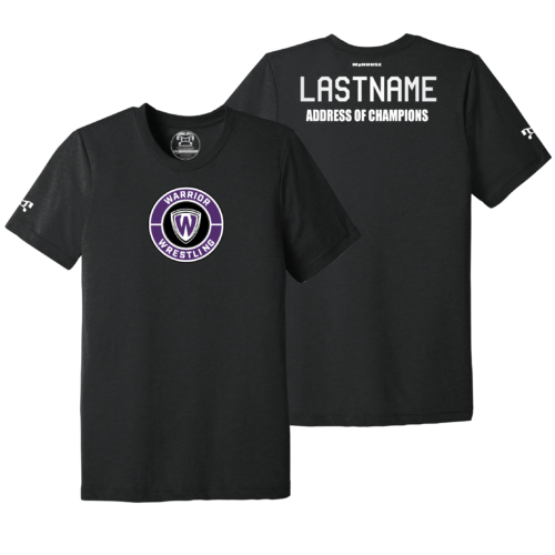 Waunakee Wrestling Club Custom BLACK Address Of Champions Heat Press T Shirt