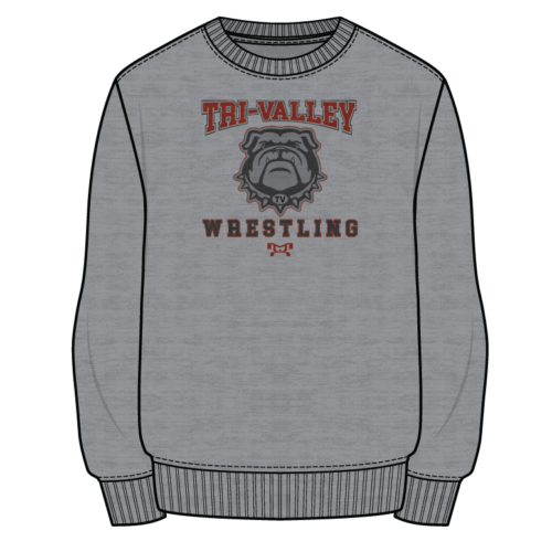 Tri Valley Wrestling Club Sublimated Decal Grey Crewneck