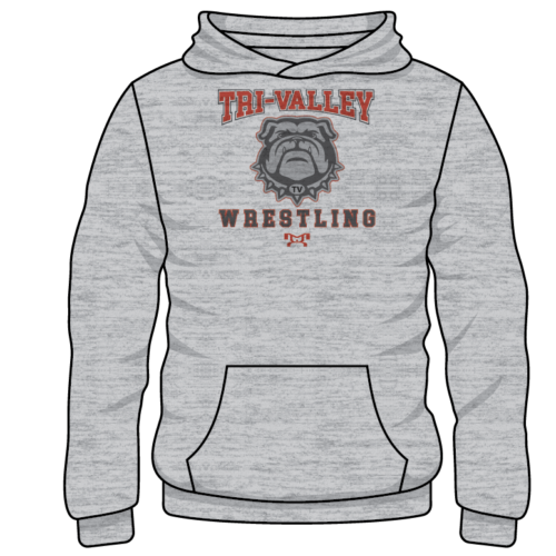 Tri Valley Wrestling Club Custom Sublimated Decal Grey Hoodie