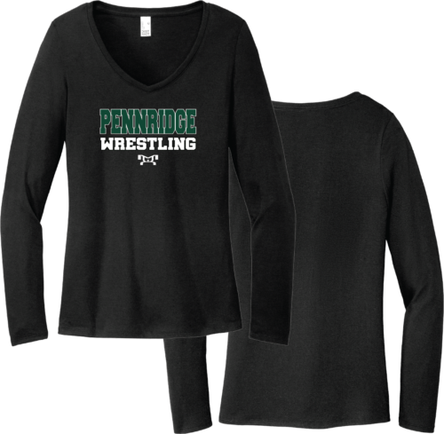 Pennridge Youth Wrestling V Neck Custom Heat Press Long Sleeve