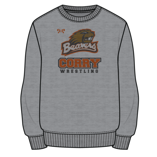 Corry Beavers Girls HS Wrestling  Sublimated Decal Grey Crewneck 2024