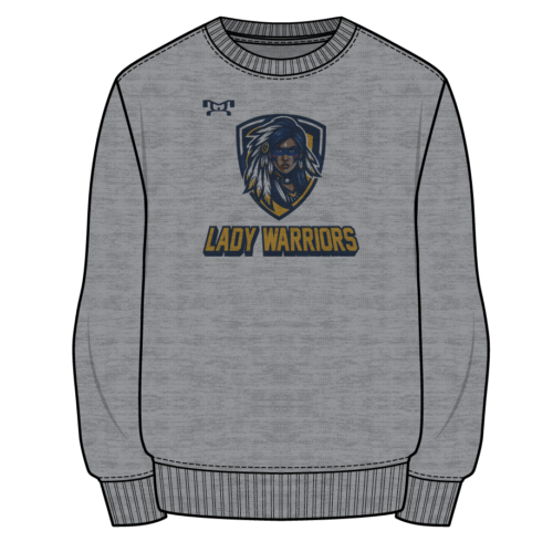 Brookfield HS Women's Wrestling Sublimated Decal Grey Crewneck
