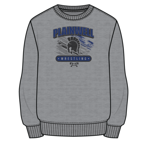 Plainwell Sublimated Decal Grey Crewneck