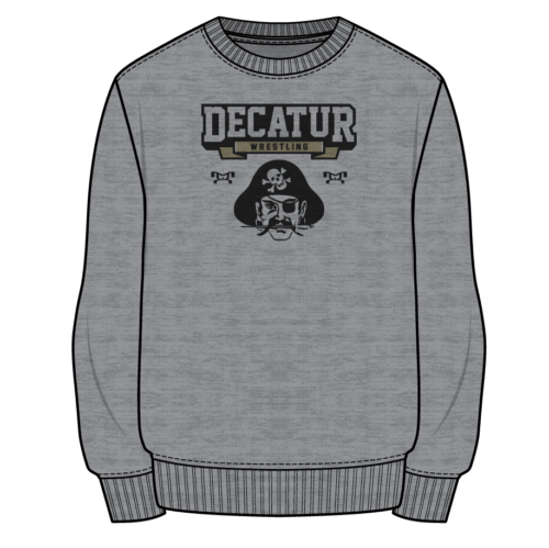 Decatur Wrestling Custom Sublimated Decal Grey Crewneck