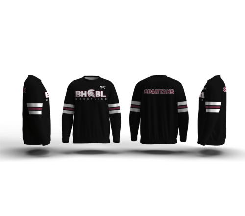 BH-BL Wrestling Custom BLACK  Elite Sublimated Crewneck 2024