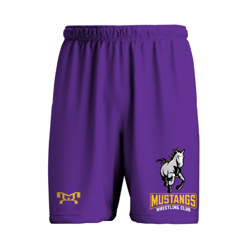 Mustangs Wrestling Club Purple Athletic Mesh Short