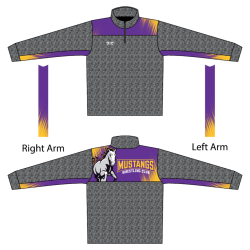 Mustangs Wrestling Club Box Stripe Slim Cut Quarter Zip