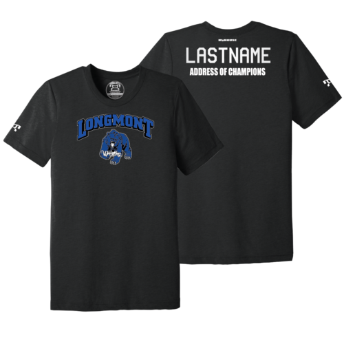 Longmont Wrestling Custom BLACK Address Of Champions Heat Press T Shirt