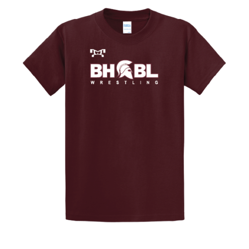 BH-BL Wrestling Heat Press MAROON T Shirt