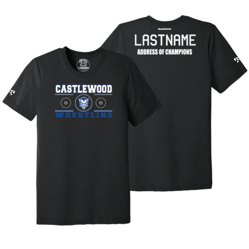 Castlewood High School  Custom BLACK Address Of Champions Heat Press T Shirt