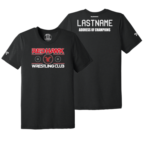 Redhawk Wrestling Club Custom BLACK Address Of Champions Heat Press T Shirt