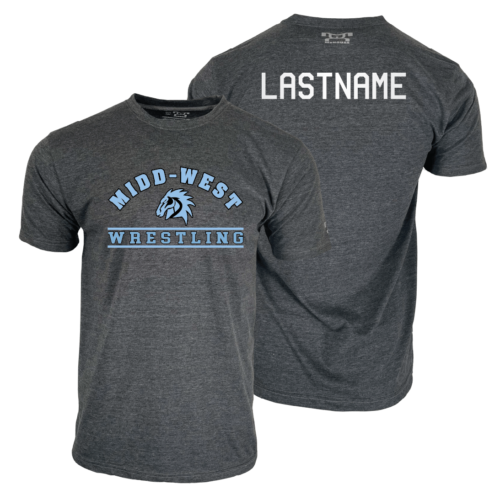 MIDD WEST MUSTANGS Custom Heat Press Short Sleeve T-Shirt