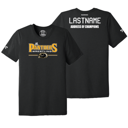Reed Custer Jr Panthers Custom BLACK Address Of Champions Heat Press T Shirt