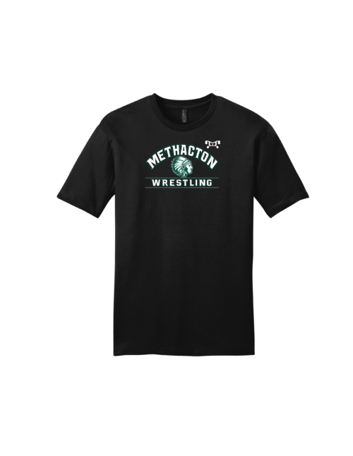 Methacton Warriors Wrestling BLACK warrior head Custom Heat Press Short Sleeve T-Shirt