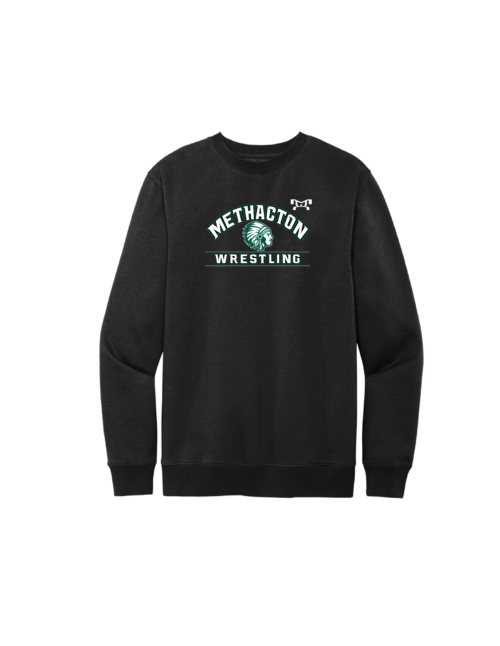 Methacton Warriors Wrestling Heat Press Black warrior head logo Crewneck