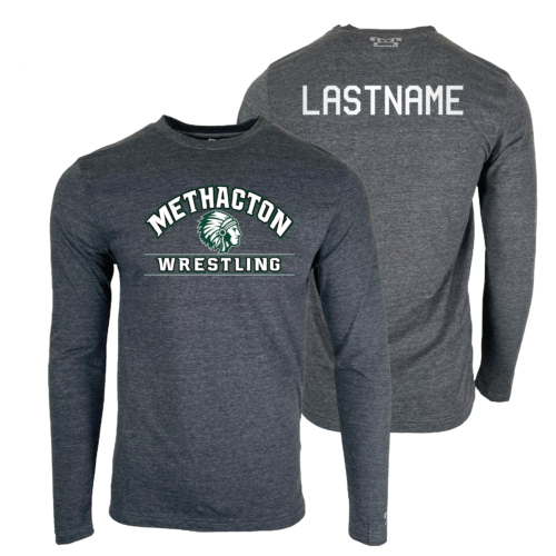 Methacton Warriors Wrestling Warrior Head Logo Custom Heat Press Long Sleeve