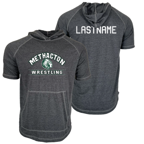 Methacton Warriors Wrestling Warrior Head Logo Short Sleeve Hoodie 2024
