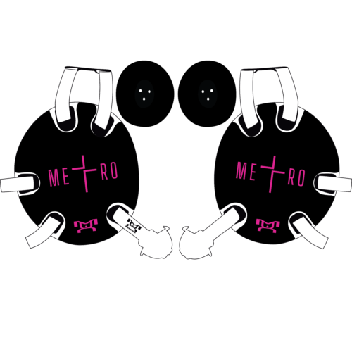 Metro Grappling black & Pink Custom Head Gear Cover