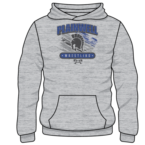 Plainwell Custom Sublimated Decal Grey Hoodie