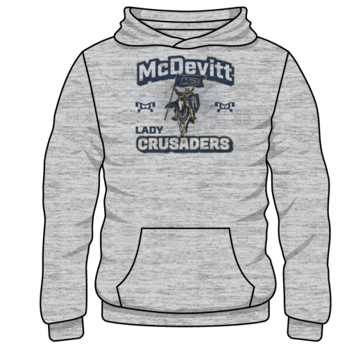 Lady Crusaders Custom Sublimated Decal Grey Hoodie
