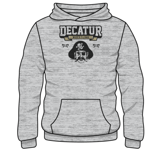 Decatur Wrestling Custom Sublimated Decal Grey Hoodie