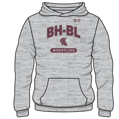 BH-BL Wrestling Custom Sublimated Decal Grey Hoodie