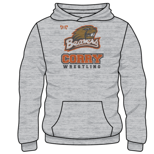 Corry Beavers Girls HS Wrestling  Custom Sublimated Decal Grey Hoodie 2024