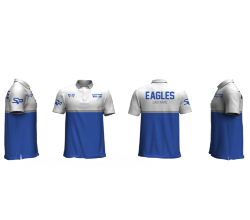 South Park High School Wrestling White & Royal Custom Polo 2024