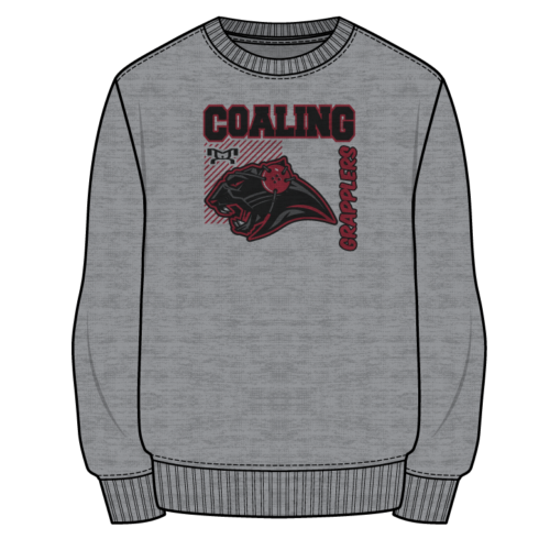 Coaling Grapplers Custom Sublimated Decal Grey Crewneck