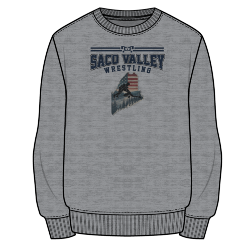 Saco Valley Wrestling Custom Sublimated Decal Grey Crewneck