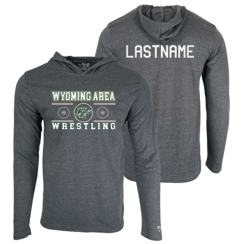 Wyoming Area Youth Wrestling Custom Heat Press Long Sleeve Hoodie T-Shirt
