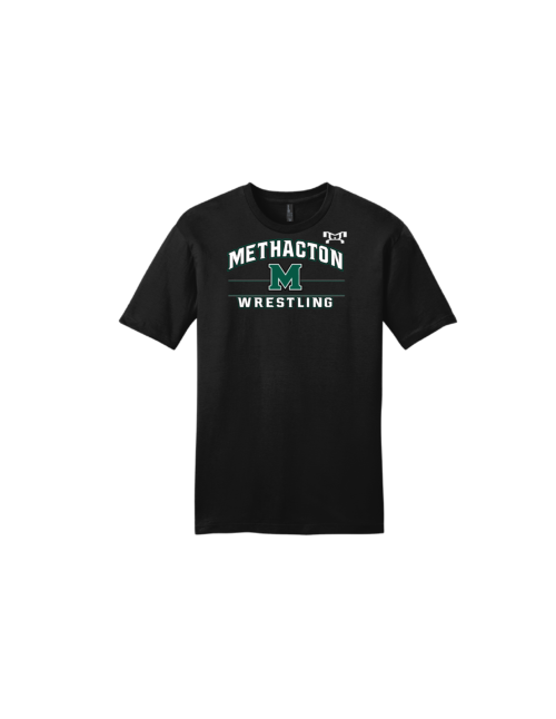 Methacton Warriors Wrestling BLACK m logo Custom Heat Press Short Sleeve T-Shirt