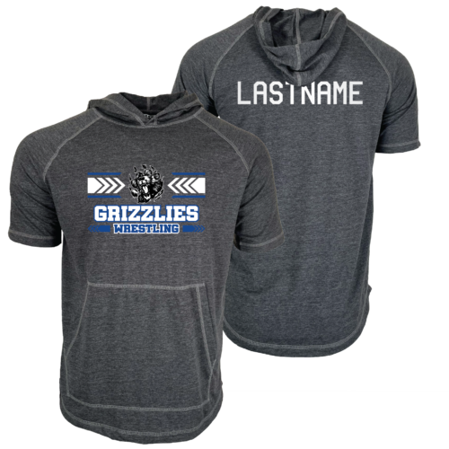 Pleasant Valley Grizzlies Custom Heat Press Short Sleeve Hoodie T-Shirt