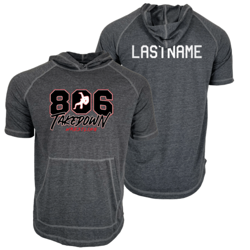 806 Takedown Wrestling Custom Heat Press Short Sleeve Hoodie T-Shirt