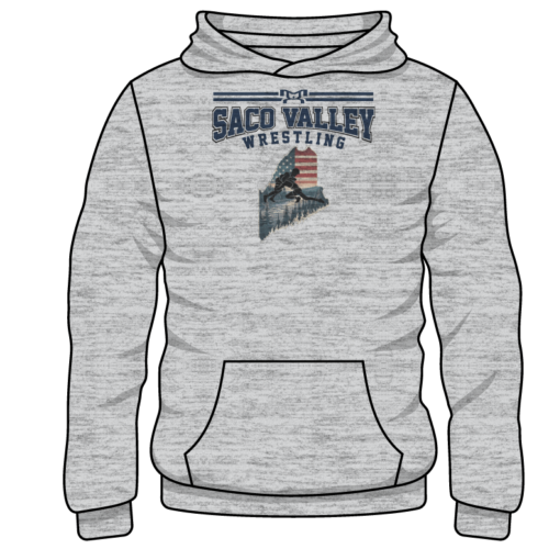 Saco Valley Wrestling Custom Sublimated Decal Grey Hoodie