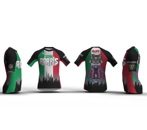 TEAM APARIS Men's RED & GREEN Compression Short Sleeve Shirt
