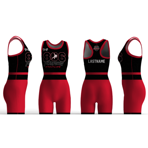 806 Takedown Wrestling Red Women's Custom Singlet